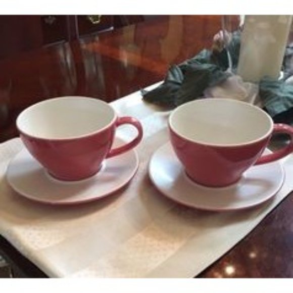 2 Starbucks Coffee Co. 2005 Pink Heart 12 oz. Cup and Saucer Set 4 Pieces LNC - Picture 5 of 7